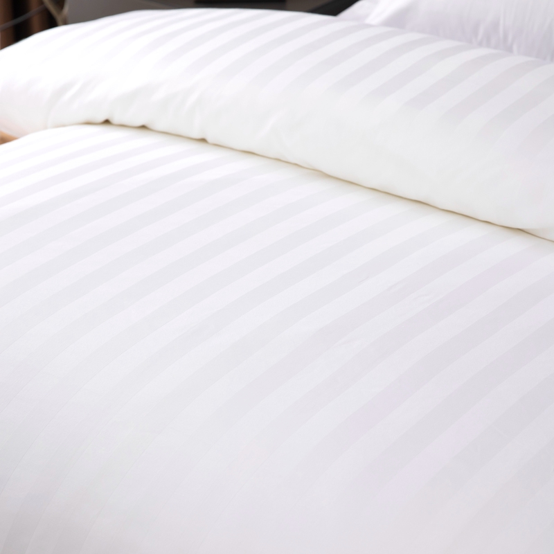 3 cm satin stribe almindelig hvid 6080S 100% bomuld Hotel soveværelse sengetøj sæt 3 cm satin stribe almindelig hvid 6080S 100% bomuld Hotel soveværelse sengetøj sæt