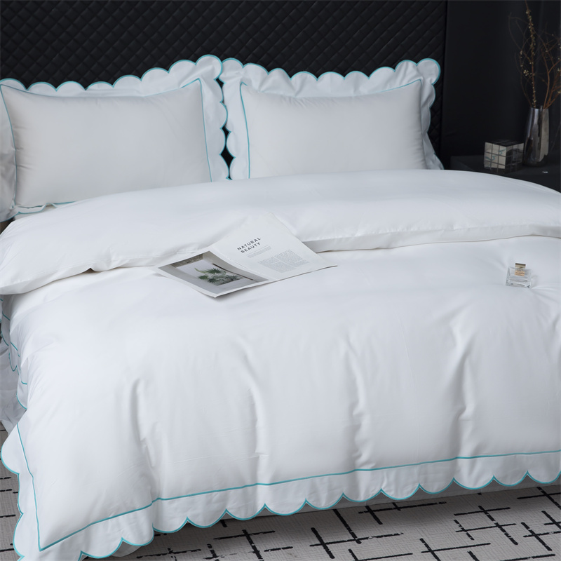 Nyt broderisnitdesign 400TC bomuldssatin sengetøjssæt Nyt broderisnitdesign 400TC bomuldssatin sengetøjssæt