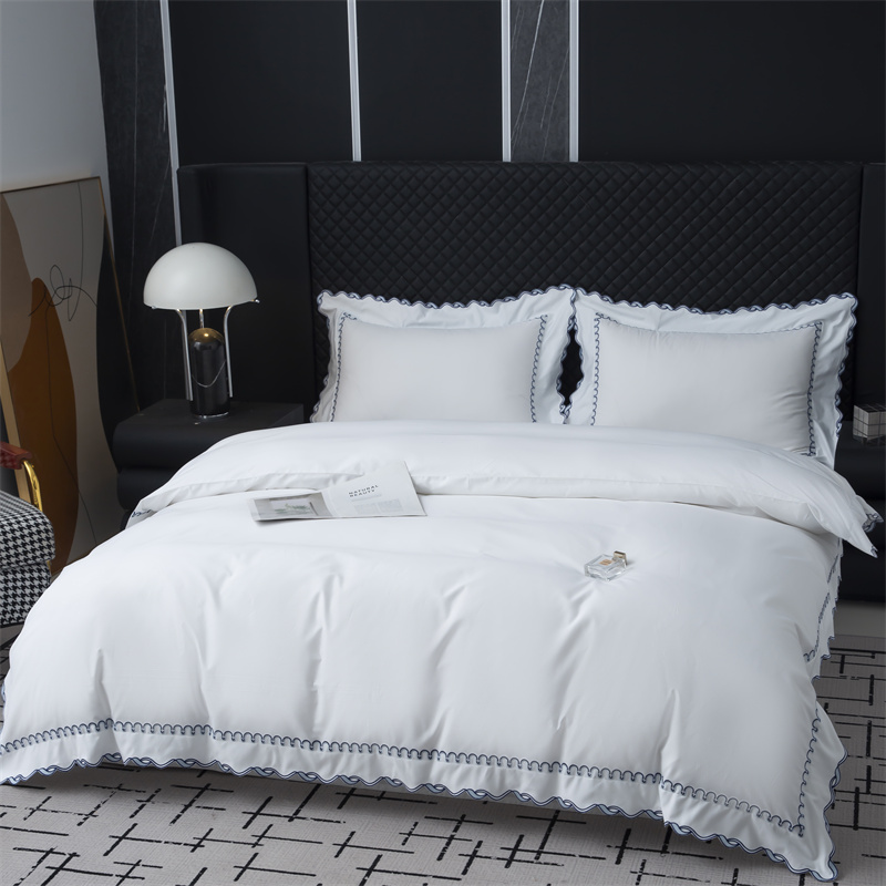 Udsøgt broderi snit design 350TC bomuld satin sengetøj sæt Udsøgt broderi snit design 350TC bomuld satin sengetøj sæt