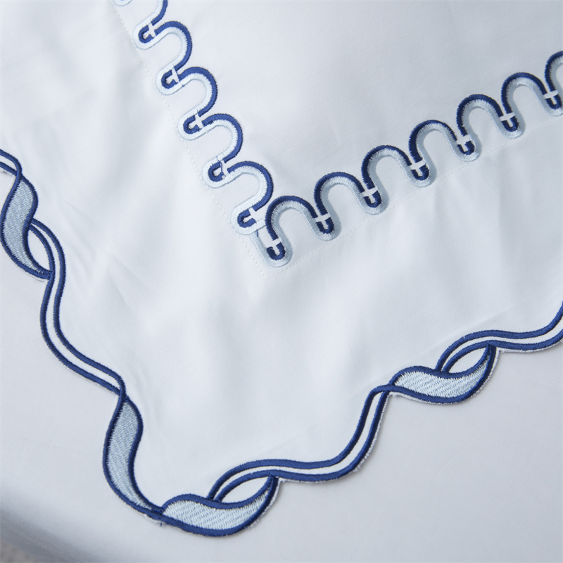 Udsøgt broderi snit design 350TC bomuld satin sengetøj sæt Udsøgt broderi snit design 350TC bomuld satin sengetøj sæt
