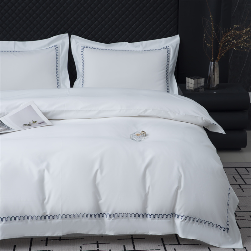 Nyt mønsterbroderidesign 500TC bomuldssatin sengetøjssæt Nyt mønsterbroderidesign 500TC bomuldssatin sengetøjssæt