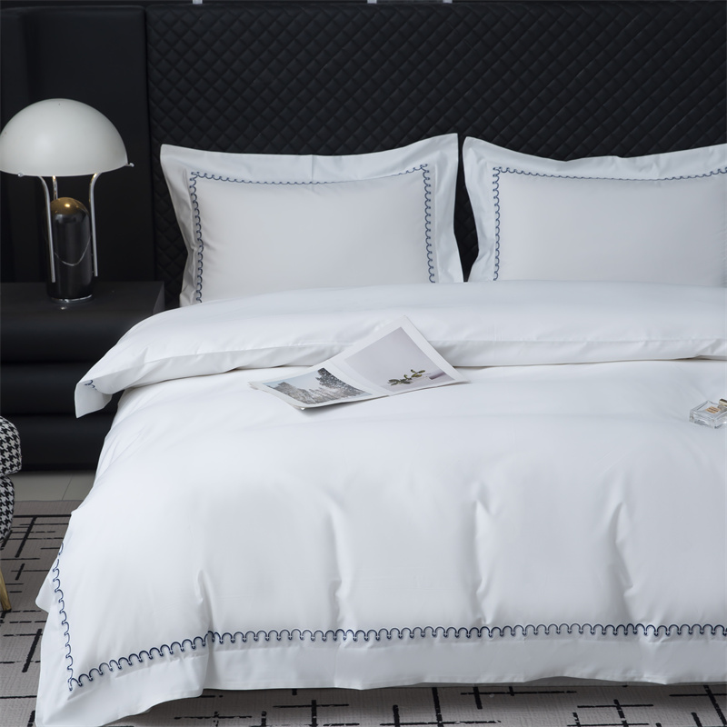 Nyt mønsterbroderidesign 500TC bomuldssatin sengetøjssæt Nyt mønsterbroderidesign 500TC bomuldssatin sengetøjssæt