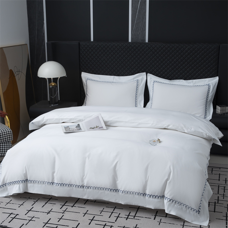 Nyt mønsterbroderidesign 500TC bomuldssatin sengetøjssæt Nyt mønsterbroderidesign 500TC bomuldssatin sengetøjssæt