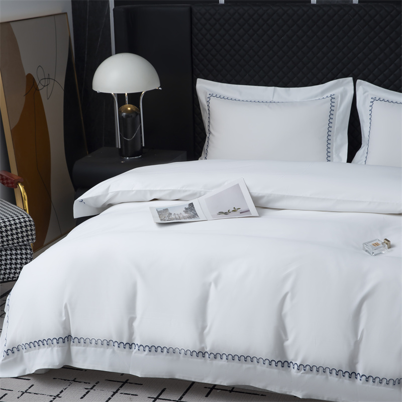 Nyt mønsterbroderidesign 500TC bomuldssatin sengetøjssæt Nyt mønsterbroderidesign 500TC bomuldssatin sengetøjssæt