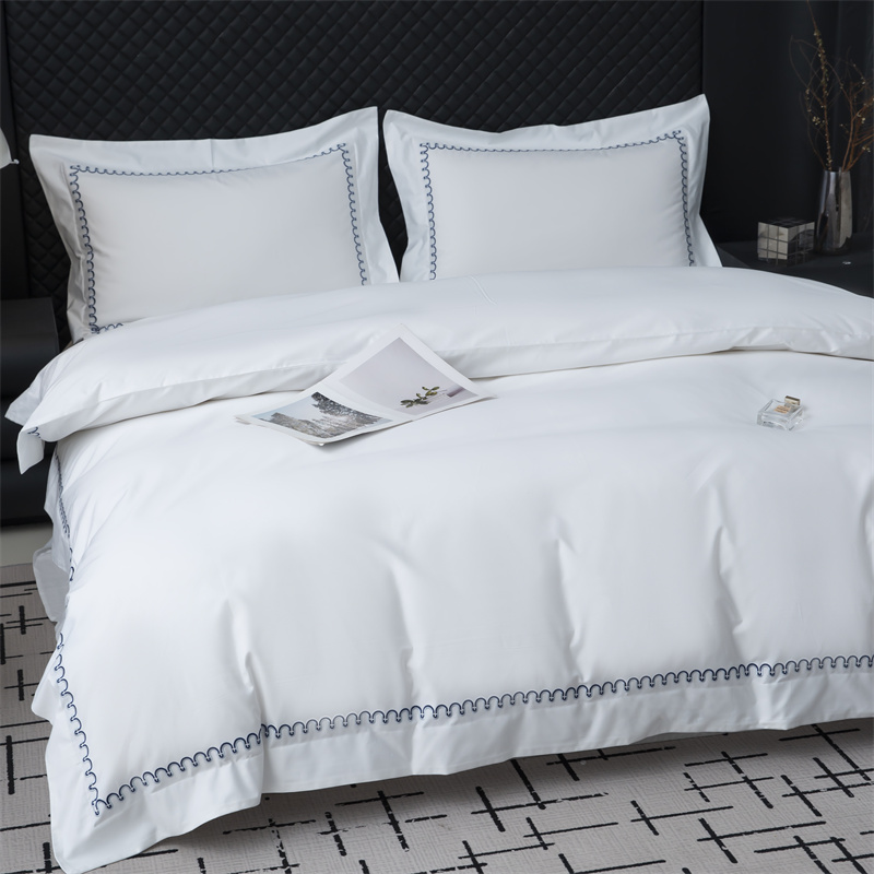 Nyt mønsterbroderidesign 500TC bomuldssatin sengetøjssæt Nyt mønsterbroderidesign 500TC bomuldssatin sengetøjssæt