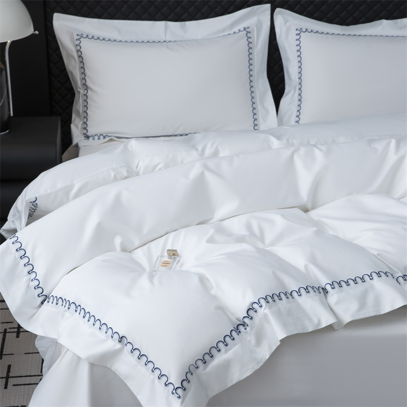 Nyt mønsterbroderidesign 500TC bomuldssatin sengetøjssæt Nyt mønsterbroderidesign 500TC bomuldssatin sengetøjssæt