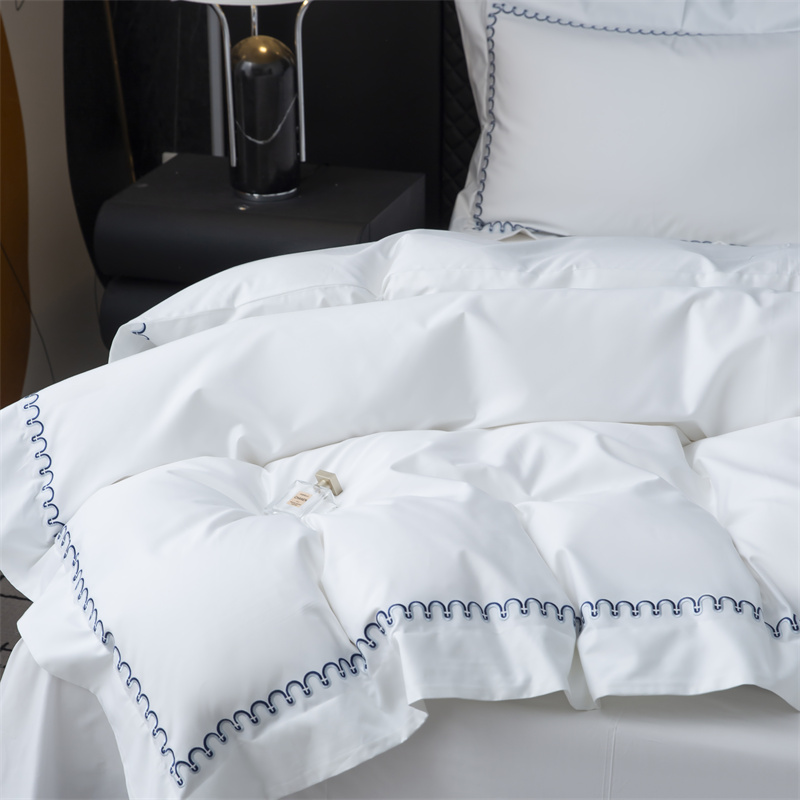 Nyt mønsterbroderidesign 500TC bomuldssatin sengetøjssæt Nyt mønsterbroderidesign 500TC bomuldssatin sengetøjssæt