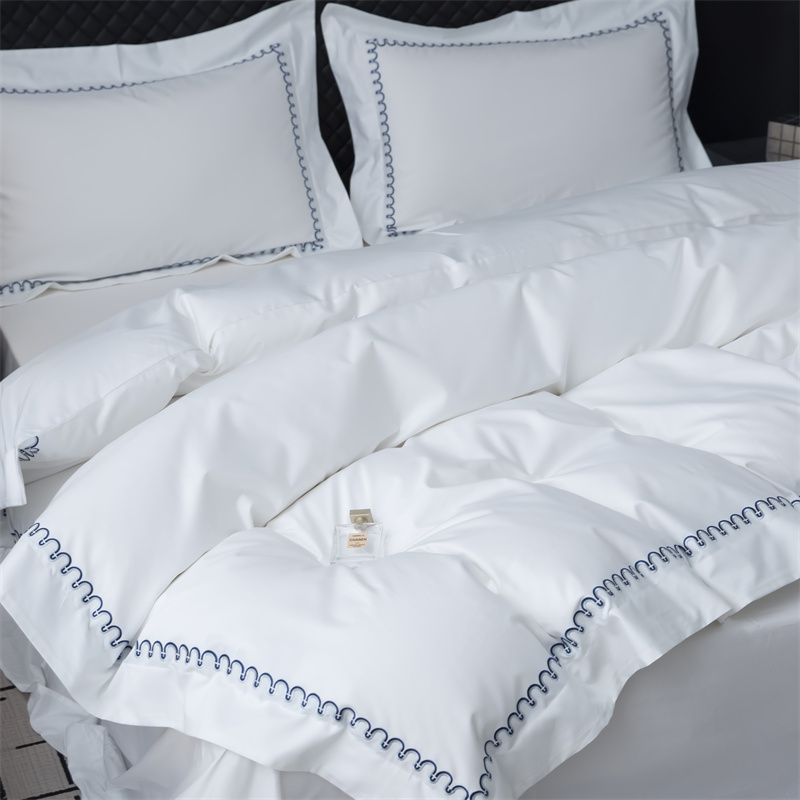 Nyt mønsterbroderidesign 500TC bomuldssatin sengetøjssæt Nyt mønsterbroderidesign 500TC bomuldssatin sengetøjssæt