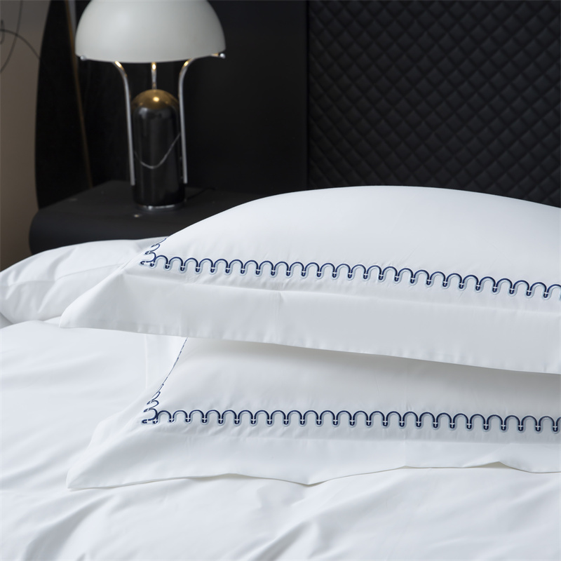 Nyt mønsterbroderidesign 500TC bomuldssatin sengetøjssæt Nyt mønsterbroderidesign 500TC bomuldssatin sengetøjssæt