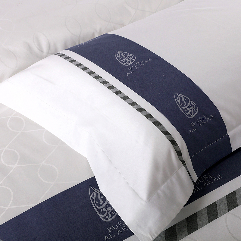 Garnfarvet tilpasset logo 100% bomuld Sengesæt Garnfarvet tilpasset logo 100% bomuld Sengesæt